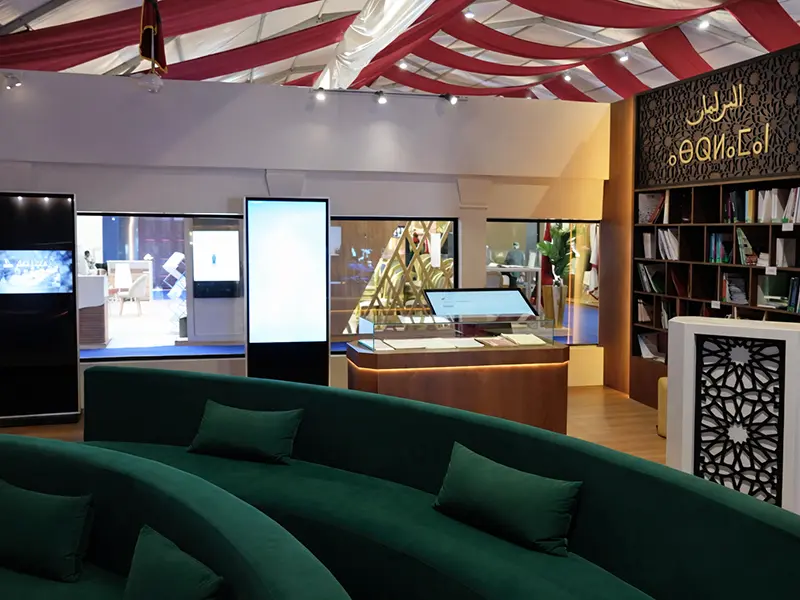 Stand sur mesure premium conçu par MDECO Maroc pour salon professionnel